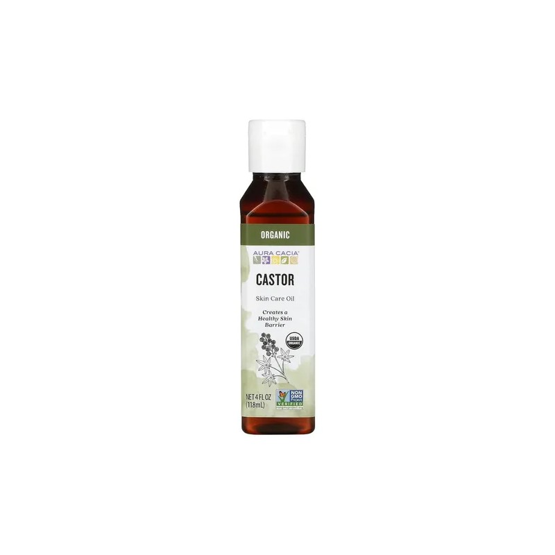 Aura Cacia aceite de ricino orgánico 118 ml | fortalece