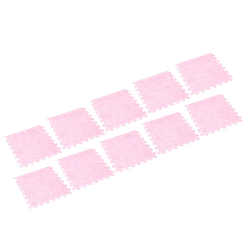 10pcs Plush Foam Floor Mat Prevent Slip Cuttable Thickened Interlocking