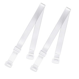 SUREMATE Invisible Clear Bra Strap Non-Slip Adjustable Bra Strap Soft 2 Pair Transparent Shoulder Strap (Width-10mm, Clear)