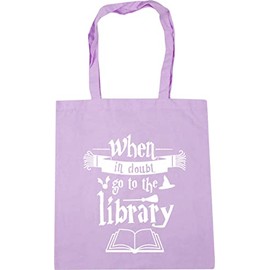 Hippowarehouse When in doubt go to the library Tote Shopping Gym Beach Bag 42cm x38cm, 10 litres