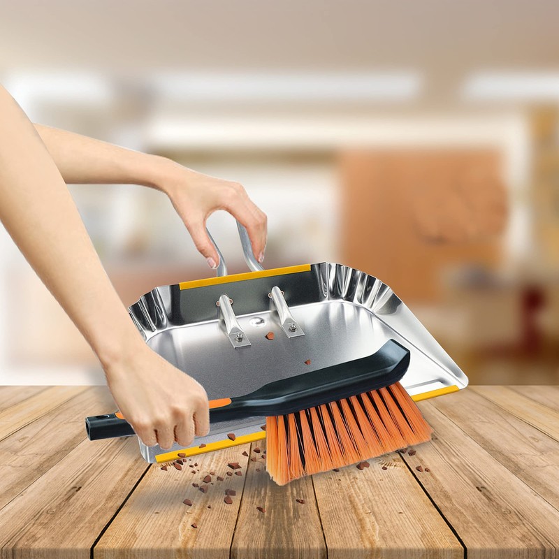 PHYEX 1-Pack 17" Heavy Duty Metal Dust Pan with Cleaning
