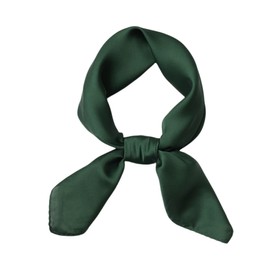 Bwerfuet Women Satin Scarf, Chiffon Satin Hair Bandanas Square Stain Scarf Vintage Head Scarves for Women (Deep Green)