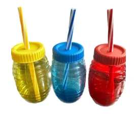 Vaso Vitrolero Pequeño 1/2 L Con Popote Rigido 50pzs