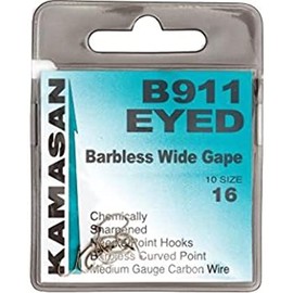 Kamasan B911 Extra Strong Eyed Fishing Hooks - Size 16, Brown, One Size