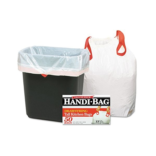 Handi-Bag HAB6DK50 Drawstring Kitchen Bags 13gal 0.6mil 24 x 27