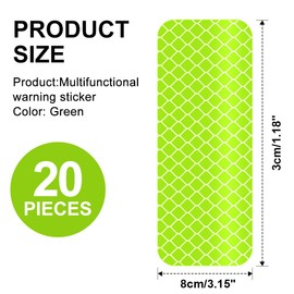 Reflective Stickers, 20 Pcs Night Visibility Reflective Tape Outdoor Waterproof Warning Strips Safety Reflective Tape High Visibility for Clothing Car Motorcycle Bike Trailer Helmet, 3.15" X 1.18"