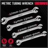 SEDY 4-Piece Flare Nut Wrench Set, Offset End Spanner Metric