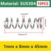 Qrity Pack of 10 Compression Springs, Stainless Steel Coil Springs,