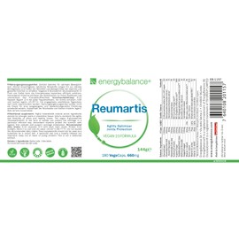 Reumartis Antioxidant Vegan 660mg - Top Aufnahme - GVO-frei - Vegan - Glutenfrei - 180 VegeCaps