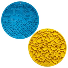 SodaPup Whale & Duckies Bathtub eMat Bundle – Durable Lick Mat Feeder with Suction Cups Made in USA from Non-Toxic, Pet-Safe, Food Safe Rubber for Digestive Health, Avoid Overfeeding, Calming, More
