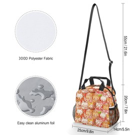 WOBAGMEN Lunch box Kids,Insulated Cat Lunch Bag Cute Small Reusable Leakproof Lunch Totebag With Shoulder Strap for Girls Boys Women School Work Picnic (red cat)