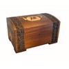 MilmaArtGift Tea Chest Hand-Carved Floral Teapot Design Decorative Wood Chest