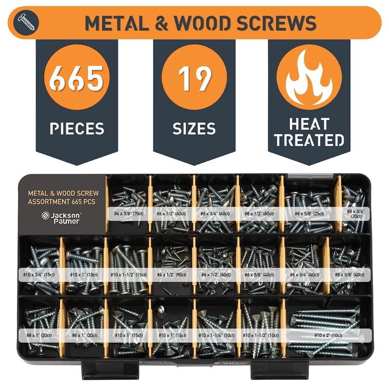 Jackson Palmer 2251 Piece Hardware Assortment Kit with Screws, Nuts,