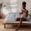 MAXYOYO Grey Triangle Futon Mattress, Padded Japanese Floor Mattress Quilted