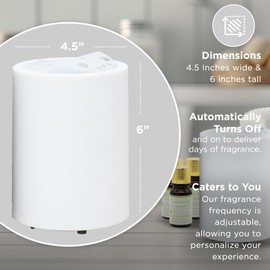 Esprit de Fleur Essential Oil Diffuser Light Stone Finish & Aromatherapy Bundle | with Lavender, Sweet Orange, Lemongrass Oils (3 Pack, 10ml)