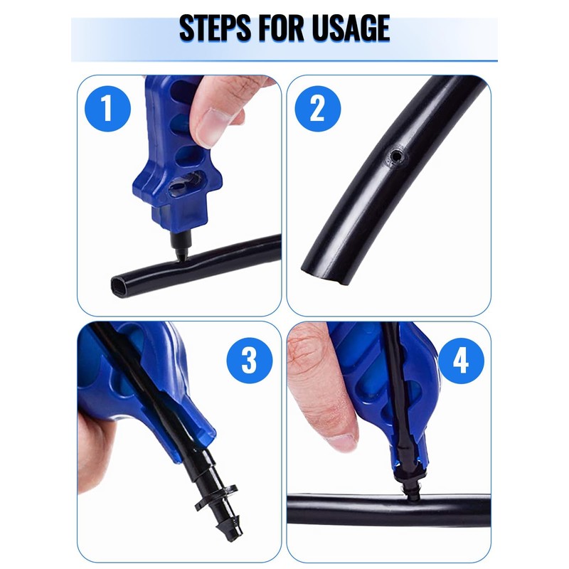 Rolcoassuns 2Pcs Drip Irrigation Tubing Hole Punch Tool Set, 2-in-One