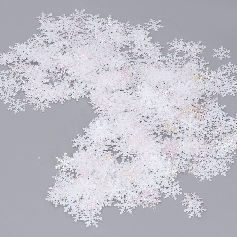 1000Pcs Snowflake Confetti 0.9in Vibrant Color Reusable Plastic Multi Purpose