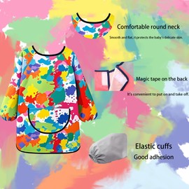 Sunbilien Children's Long Sleeve Art Apron, Waterproof Painting Smock, Ages 3-5, Kindergarten Cover Clothes