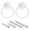 sourcing map 2Pcs Round Ring Pulls, Drawers Knobs White Circle