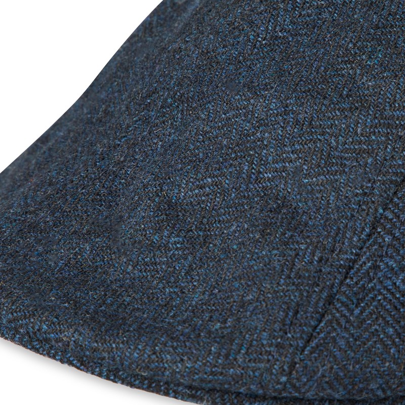 Haggar Men's Brushed Herringbone Flat Cap Ivy Hat, Navy