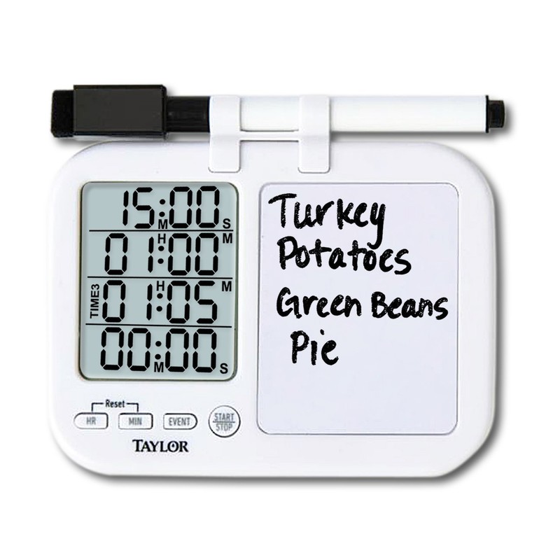 Taylor 5849 Four-Event Digital Timer with Whiteboard for School, Learning,