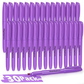 Duchong Highlighters, 30 Packs Purple Highlighter Bright Colors Bulk, Chisel Tip Dry-Quickly No Bleed Highlighter Markers for Adults Kids, Office Classroom Must Have, School Supplies for Teachers