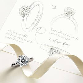 Anillos para Mujer - Anillo Ajustable de Plata de Ley 925 Boda 1 Quilates de Moissanita Regalo para Mujer, Compromiso, Aniversario y Regalo Romántico 