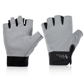 Fingerless Gloves Fishing Gloves Paddling Glove Sailing Glove Rowing Kayak Water Sports-gloves for Men Women Training Cycling Workout Gym Fitness Pull Up(Grey)