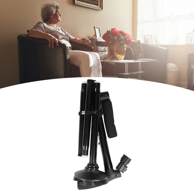 Folding Walking Cane with LED Light Anti Slip Bottom 360