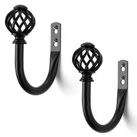 Soportes de cortina de metal, 2 unidades, ganchos para decoración de pared, soportes laterales resistentes, accesorios para cortinas, ventanas