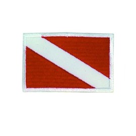 Innovative Scuba Embroidered Dive Flag Red and White Patch Diving Emblem (Dive Flag)