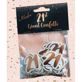 Alandra Birthdays 21 Big 21st Metallic Confetti, Cream & Rose Gold, One Size