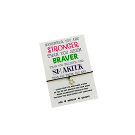 Stronger, braver, smarter wish bracelet | Friendship gift | You are stronger and braver than you think gift