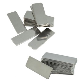 304 Stainless Steel Engraving Blank Labels Rectangle Stamping Blank Metal Signs for Engraving 25pcs 5x1.8cm