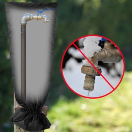 Zonon 3 Pcs Outdoor Faucet Cover Rv Park Water Hydrant Insulated Extended Hose Bib Insulated Sprinkler Freeze Protector Outdoor Winter Pipe Spigot Cover for Wall Taps(Black,35" X 15")