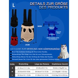 Cat Dog Backpack, Pet Backpack Adjustable Cat Transport Bag, Breathable and Foldable for Small Dogs Cats Puppies