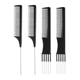 2 Pieces Of Needle Comb And 2 Pieces Of Pointed Tail Comb, Hair Comb, Women'S Comb, Protruding Comb, Fine Tooth Comb, Metal Tooth Comb, Bifurcated Comb.