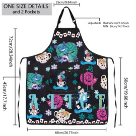 BNQL Alice Apron Alice Inspired Gifts Alice Kitchen Apron with Pockets Wonderland TV Movies Show Gifts for Fairy Tale Fans (ALICE)