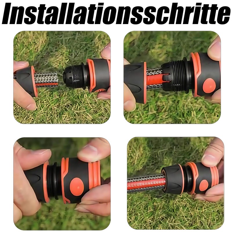 Pack of 6 hose connectors, 1/2 inch, hose coupling, 1/2
