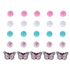 20Pcs Round Beads 5Pcs Butterfly Shaped Beads DIY Kit for