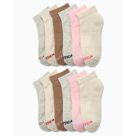 Nautica Womens Quarter Socks - 12 Pack Moisture Control Cushioned Athletic Socks for Women for Sport & Gym Wear (Size: 9-11), Size 4-10, Neutral Assorted