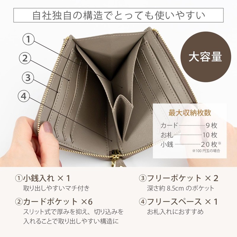 RafiCaro Women's Mini Wallet, No Bills Folding, Large Capacity, Card