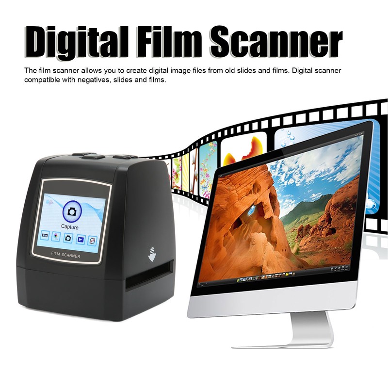 Film Scanner Digital 2.4inches Color LCD Screen Portable Picture Scanner