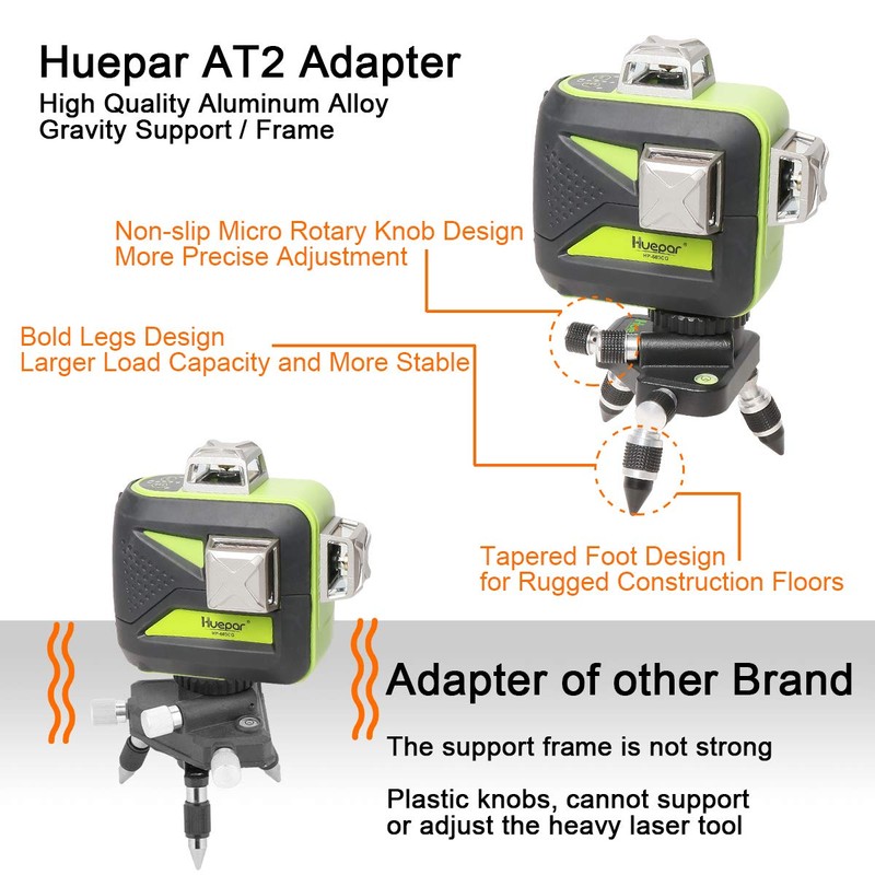 Huepar AT2 Bracket Laser Level Adapter - 360° Rotating Base