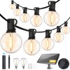 100FT Solar String Lights Outdoor Waterproof with Remote, G40 Solar