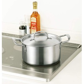 Chef's Pot CPW-200 Double-Handed Pot, 7.9 inches (20 cm), Stainless Steel, Deep Type Double Handed Pot, Induction Compatible,