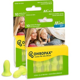 Ear Plugs for Smaller Ears – Ohropax Mini Soft (Pack of 10) – Kids & Kids – Soft Foam Earplugs