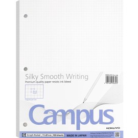 KOKUYO 5x5 Graph Paper, 8.25"x11", 100 Sheets, Smooth Writing Surface, Bleed Resistant Filler Paper for Math, Engineering, Art Projects (Japan Import)