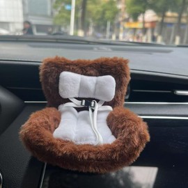 Car Seat for Doll with Soft Furry Cushion for 10-17cm Dolls, Doll Accessories, Car Air Vent Decor, Includes Seat Leg for Desktop Display (M)