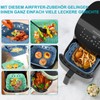 LOULANLUXE Silikonform Heißluftfritteuse Eckig Silikon Airfryer Zubehör 22 cm Faltbar